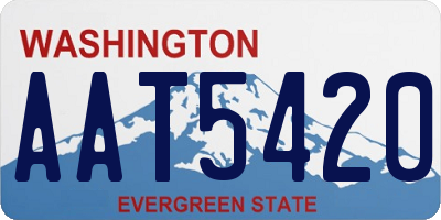 WA license plate AAT5420