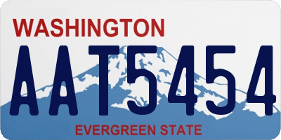 WA license plate AAT5454