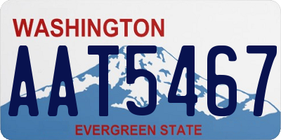 WA license plate AAT5467