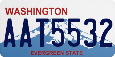 WA license plate AAT5532