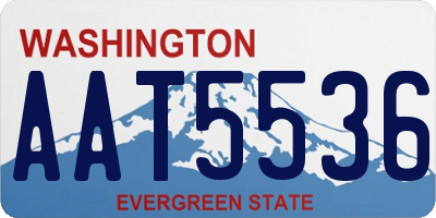WA license plate AAT5536