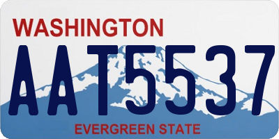 WA license plate AAT5537