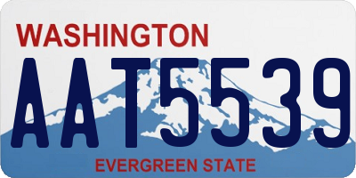 WA license plate AAT5539
