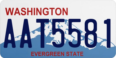 WA license plate AAT5581
