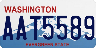WA license plate AAT5589