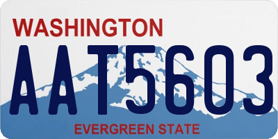 WA license plate AAT5603