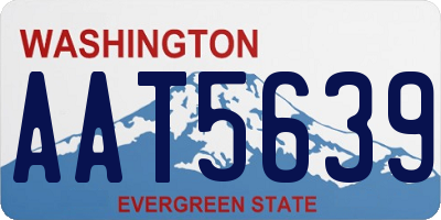 WA license plate AAT5639