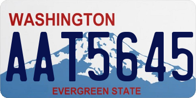 WA license plate AAT5645