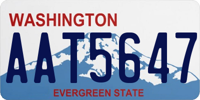 WA license plate AAT5647