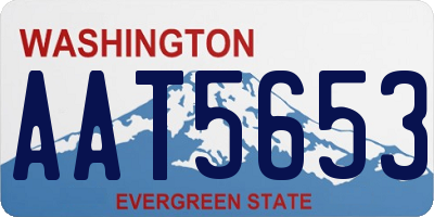 WA license plate AAT5653