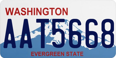 WA license plate AAT5668