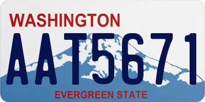 WA license plate AAT5671