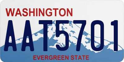 WA license plate AAT5701