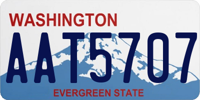 WA license plate AAT5707