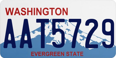 WA license plate AAT5729
