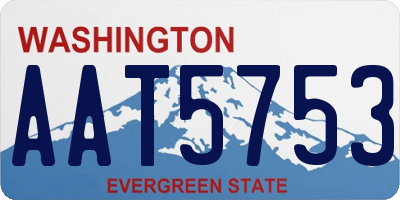 WA license plate AAT5753
