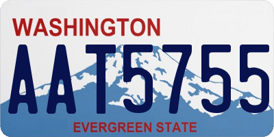 WA license plate AAT5755