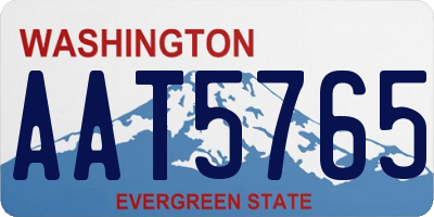 WA license plate AAT5765