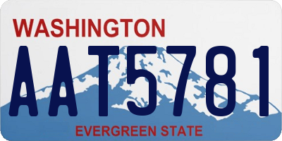 WA license plate AAT5781