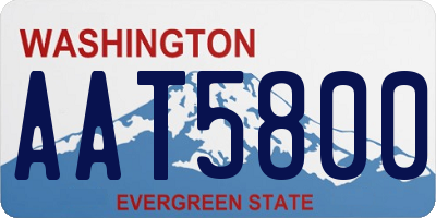 WA license plate AAT5800