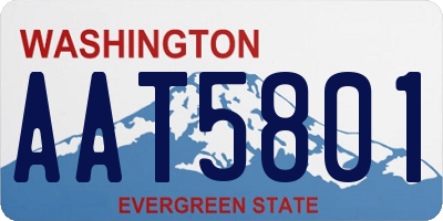 WA license plate AAT5801