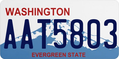 WA license plate AAT5803