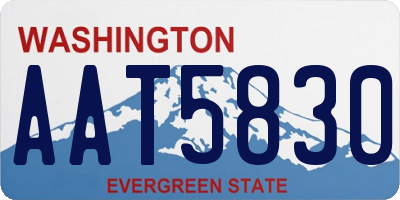 WA license plate AAT5830
