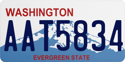 WA license plate AAT5834