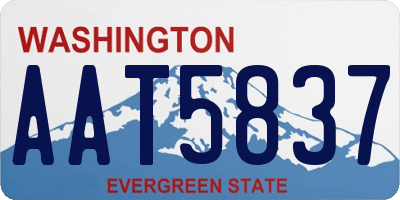 WA license plate AAT5837