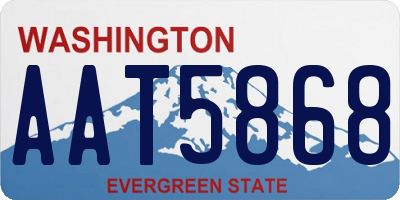 WA license plate AAT5868