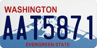 WA license plate AAT5871
