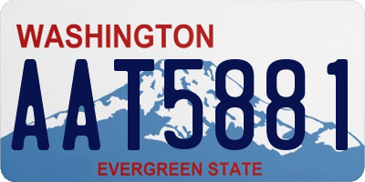 WA license plate AAT5881