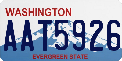 WA license plate AAT5926
