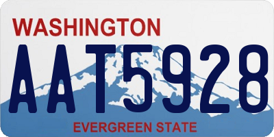 WA license plate AAT5928
