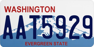 WA license plate AAT5929