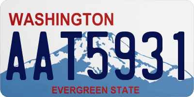 WA license plate AAT5931