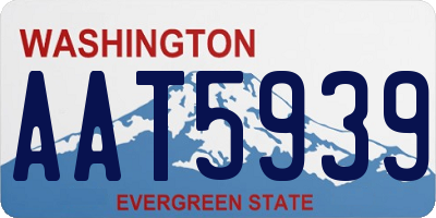 WA license plate AAT5939