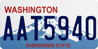 WA license plate AAT5940