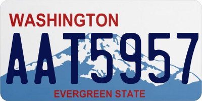 WA license plate AAT5957