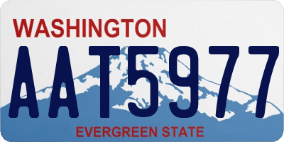 WA license plate AAT5977