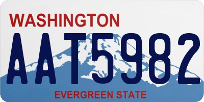 WA license plate AAT5982