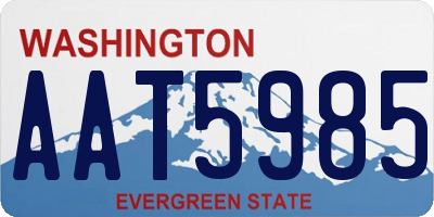 WA license plate AAT5985