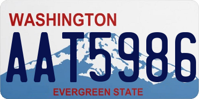 WA license plate AAT5986