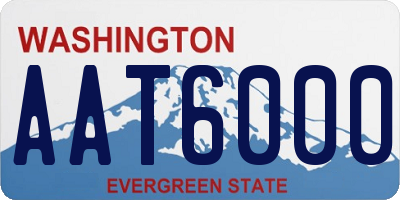 WA license plate AAT6000