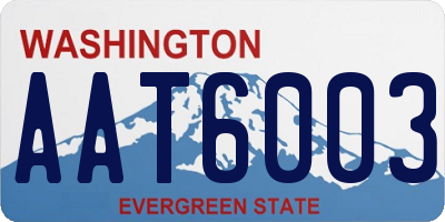WA license plate AAT6003