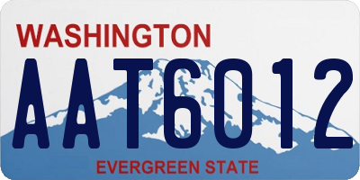 WA license plate AAT6012