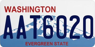 WA license plate AAT6020