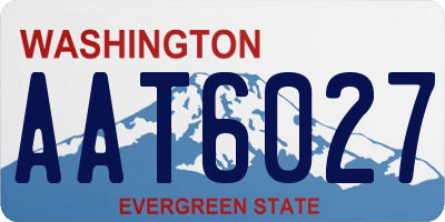 WA license plate AAT6027