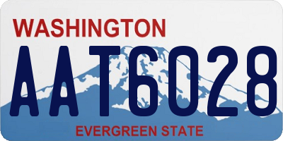 WA license plate AAT6028