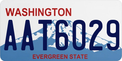 WA license plate AAT6029